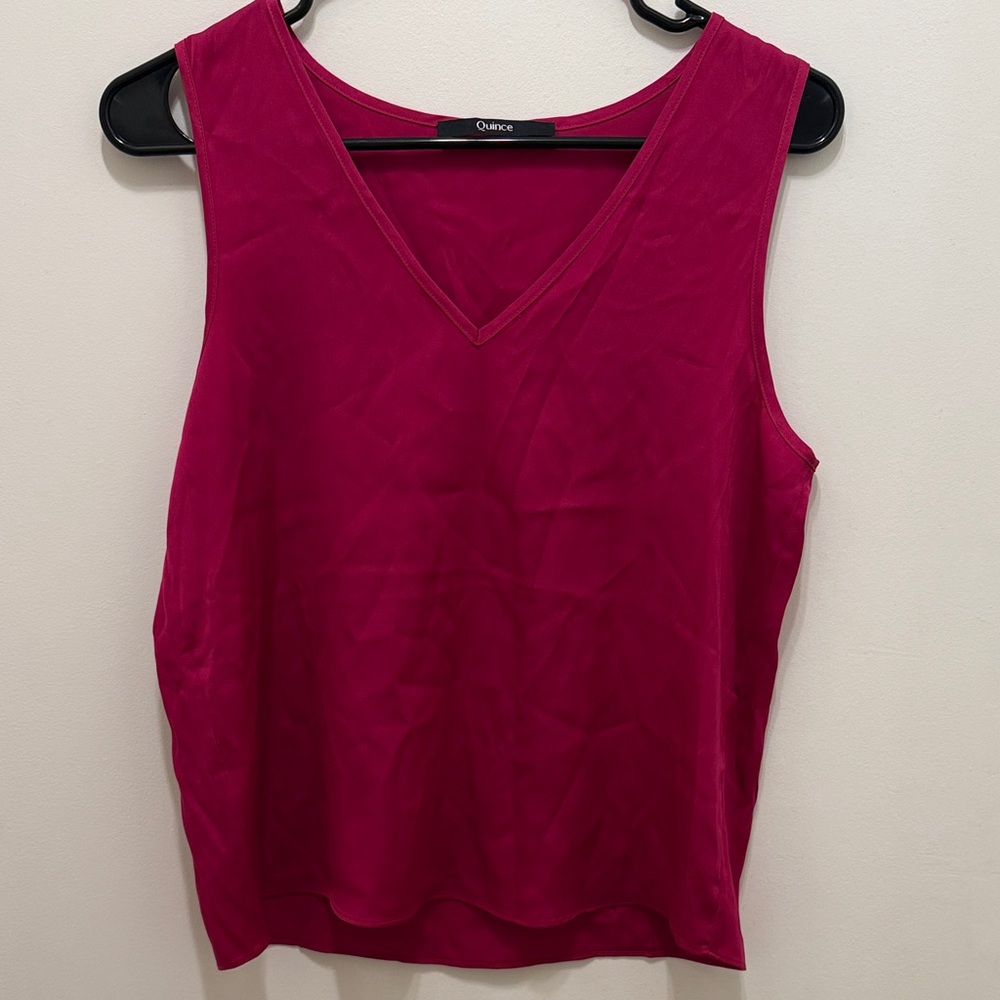 Quince Silk Pink Tank